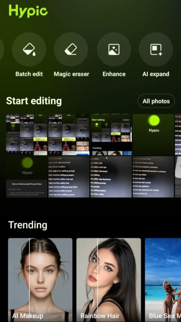 Hypic mod apk photo editing features